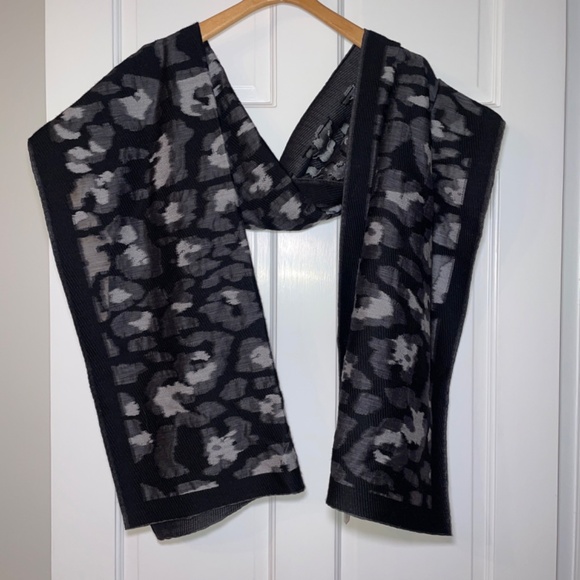 Vintage Dior Virgin Wool & Cashmere Neck Scarf 82” Long x 23" Black Gray Silver - Picture 5 of 8